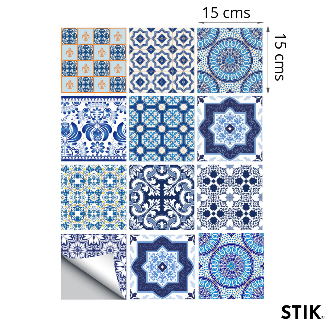 Azulejo Autoadhesivo Santorini | Pack 12 unidades.